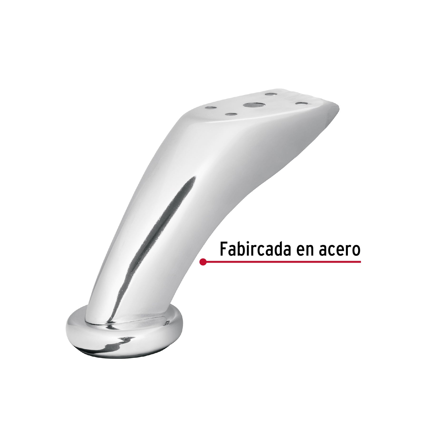 Pata para sofa y mueble, cromo, 90 mm altura, Hermex PAMU-9 49302 MM00