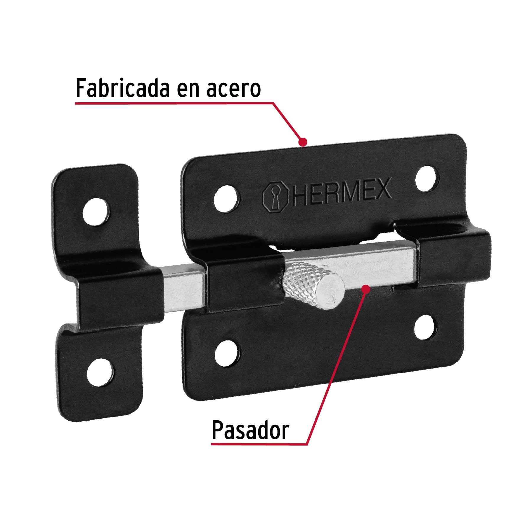 Pasador de barra plana 2', negro, Hermex PAN-35 47928 MM0