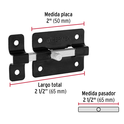 Pasador de barra plana 2', negro, Hermex PAN-35 47928 MM0