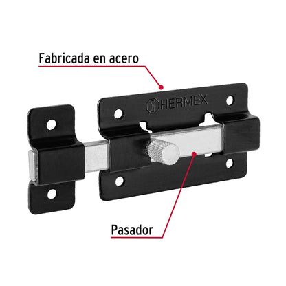 Pasador de barra plana 3', negro, Hermex PAN-36 47929 MM0