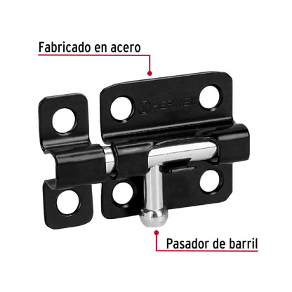 Pasador de barril 2' de acero acabado negro, Hermex PAS-26 43693 MM0