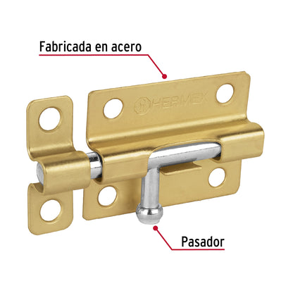 Pasador de barril de acero latón 3', Hermex PAS-31 45722 MM0