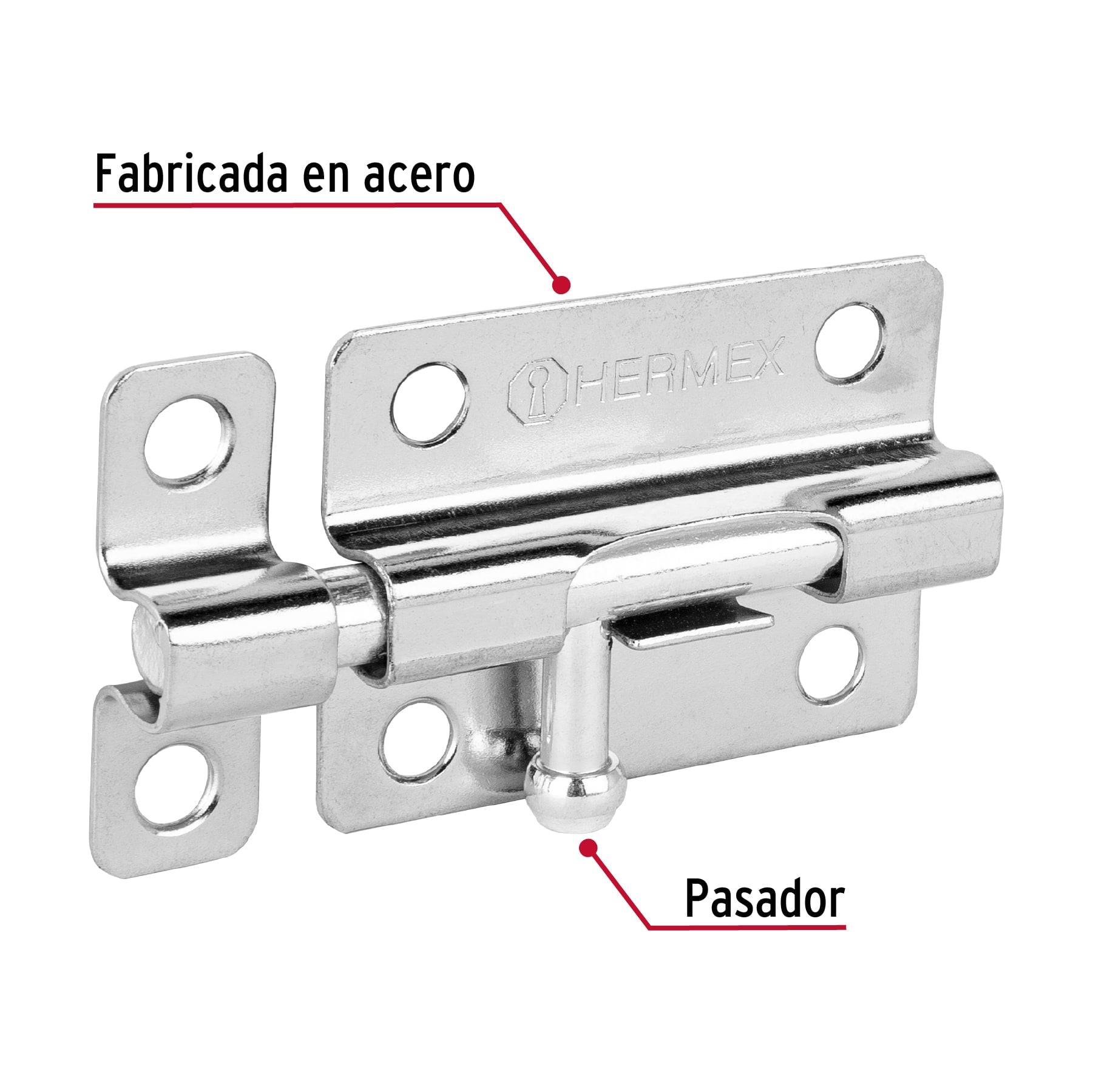 Pasador de barril de acero cromo 3', Hermex PAS-33 45732 MM0