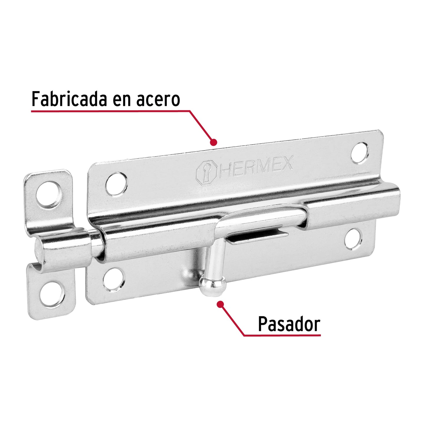 Pasador de barril de acero cromo 5', Hermex PAS-53 45730 MM0