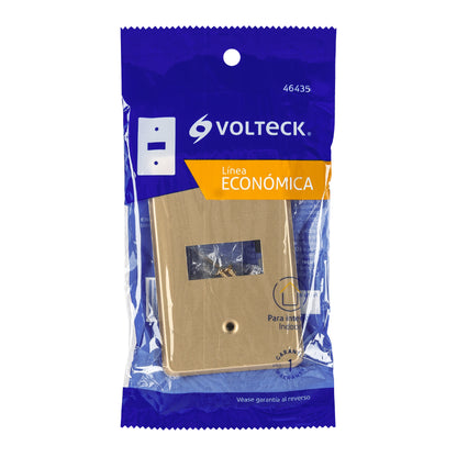 Placa 1 módulo, de aluminio, línea Económica, Volteck PASE-E 46435 MM00