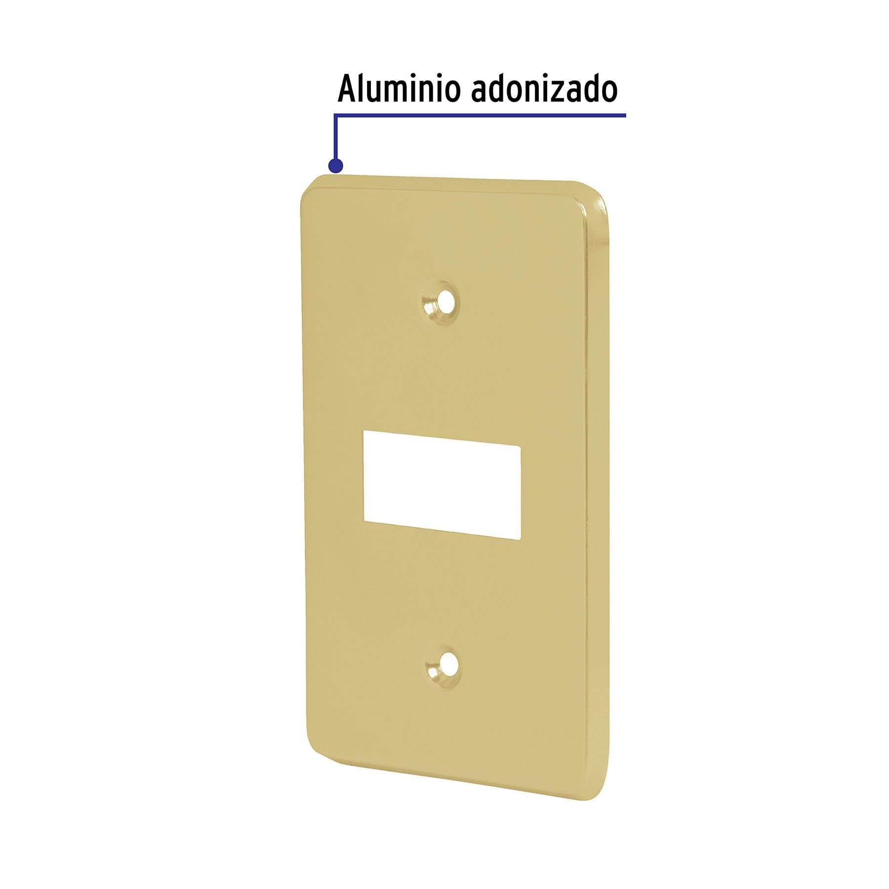 Placa 1 módulo, de aluminio, línea Económica, Volteck PASE-E 46435 MM00