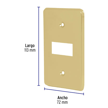 Placa 1 módulo, de aluminio, línea Económica, Volteck PASE-E 46435 MM00