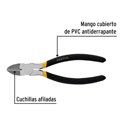 Pinza de corte diagonal 7' mango de PVC, Pretul PCD-7P 22637 MM0