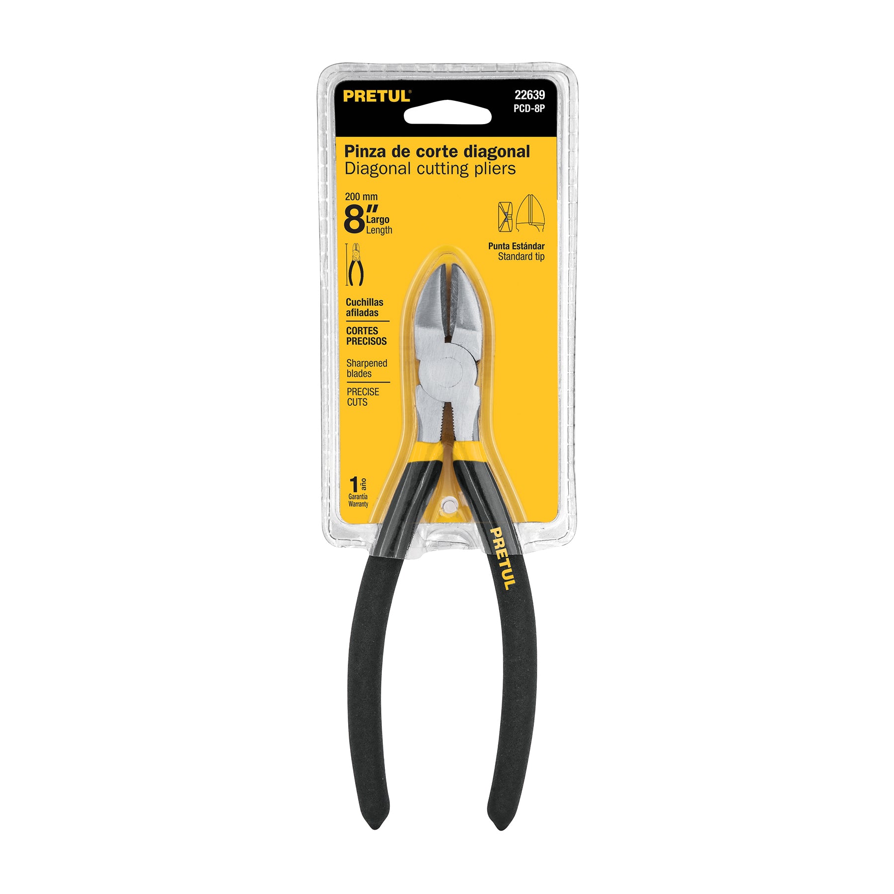 Pinza de corte diagonal 8' mango de PVC, Pretul PCD-8P 22639 MM0