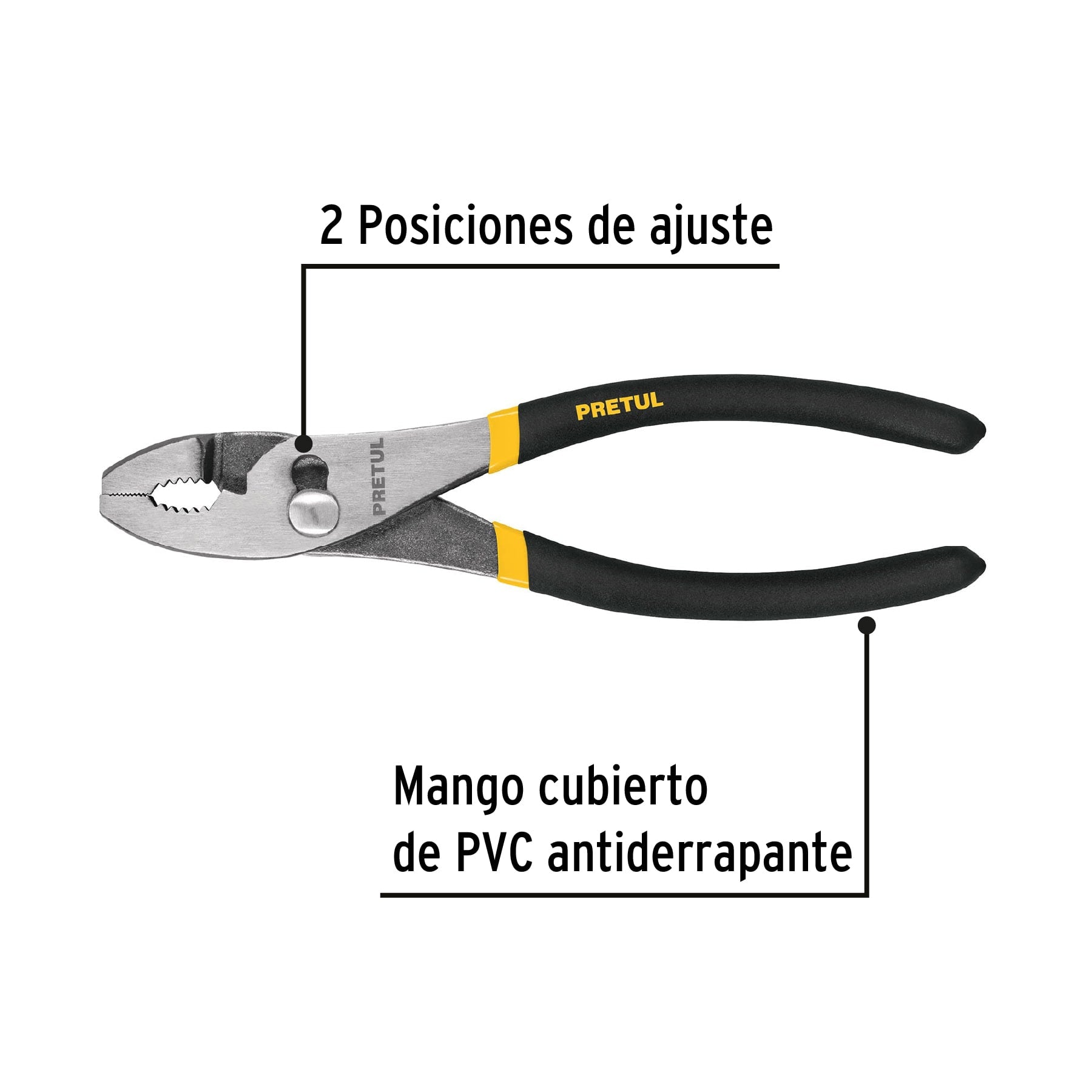 Pinza de chofer 8' mango de vinil, a granel, Pretul PCH-8PG 22709 MM0