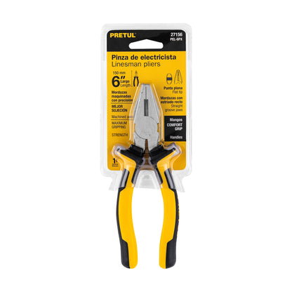 Pinza para electricista 6' mango Comfort Grip, Pretul PEL-6PX 27156 MM0