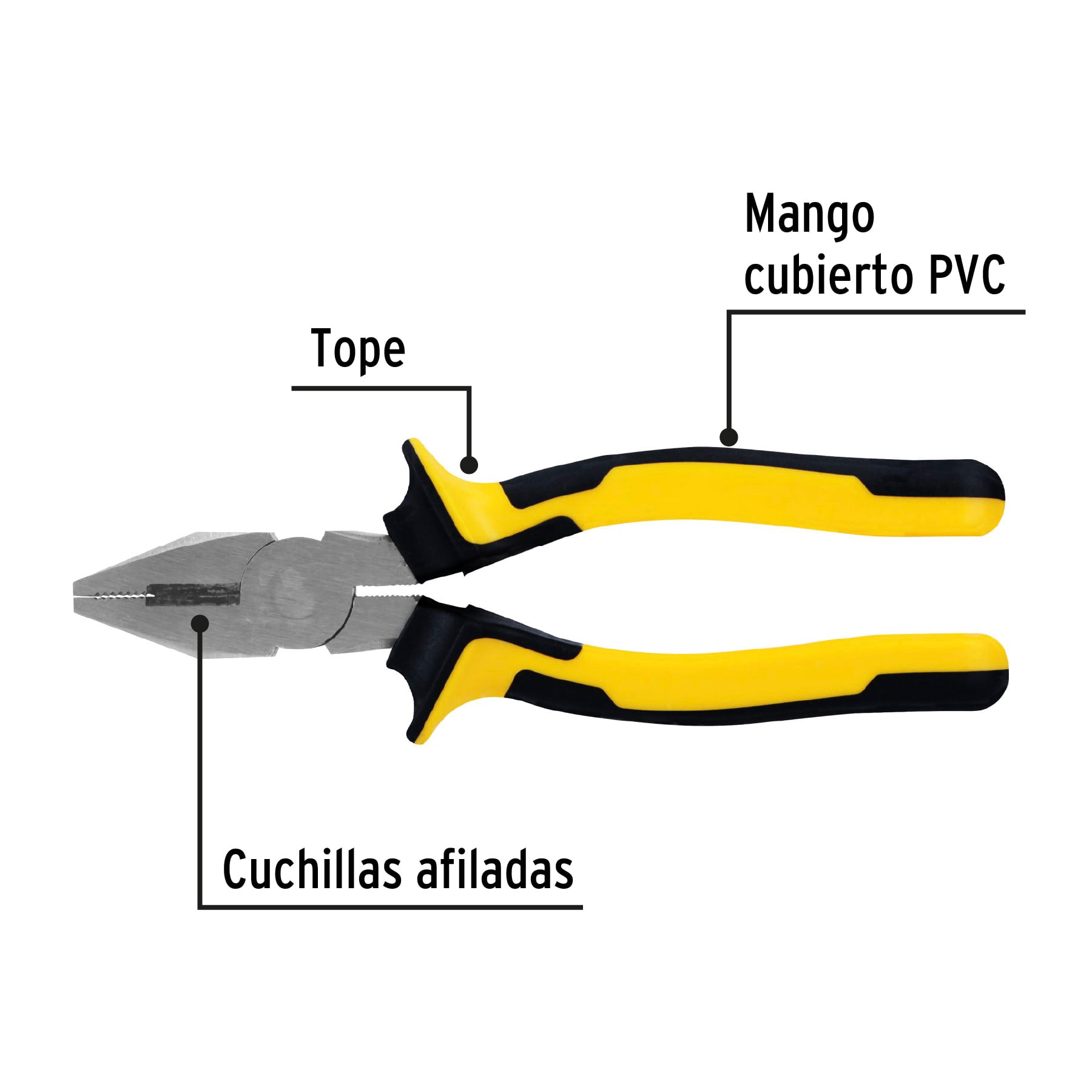 Pinza para electricista 7' mango Comfort Grip, Pretul PEL-7PX 22676 MM0