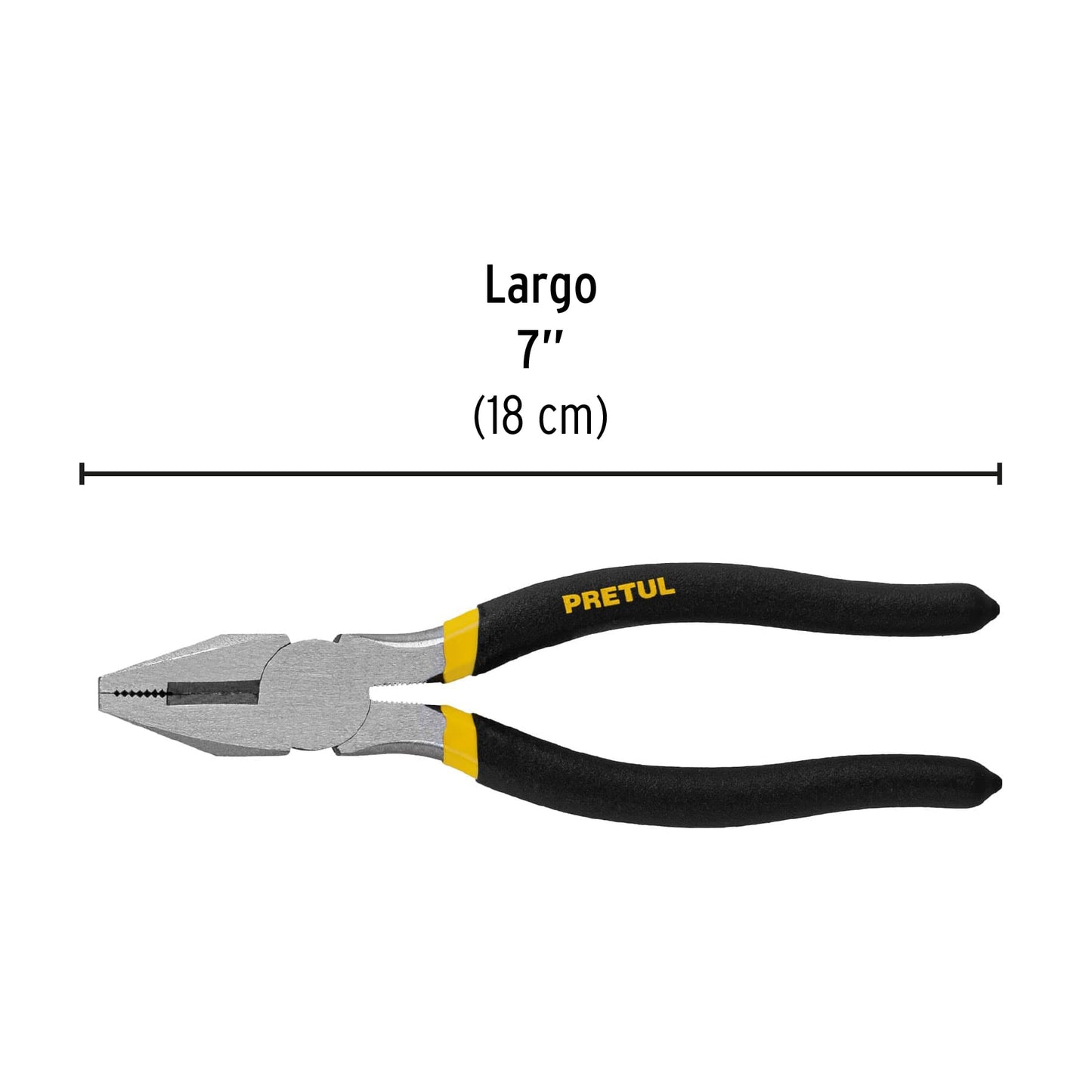 Pinza para electricista 7' mango de PVC, Pretul PEL-7P 22603 MM0