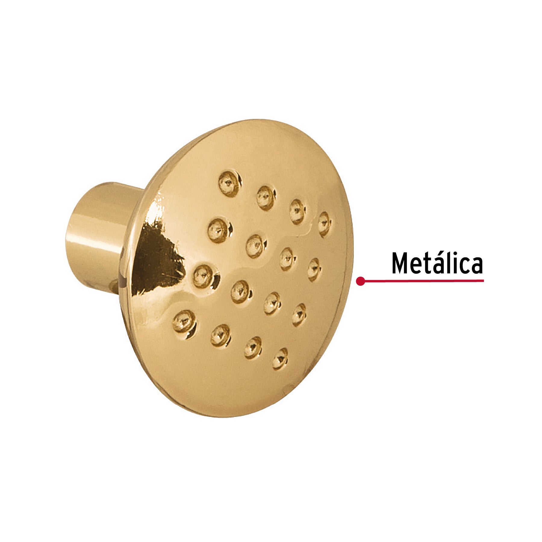 Perilla metálica estilo 'Contempo', latón brillante, Hermex PER-012 43806 MM00