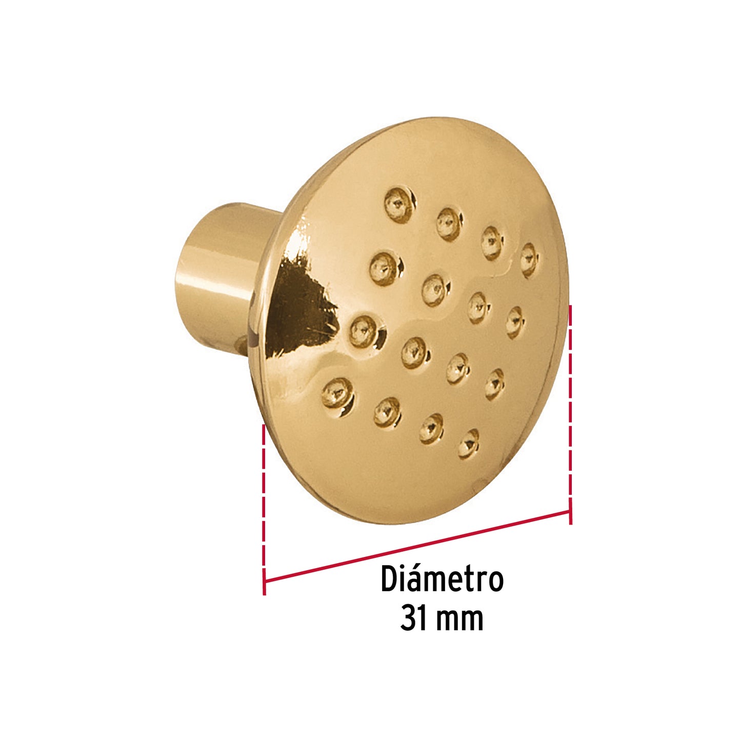 Perilla metálica estilo 'Contempo', latón brillante, Hermex PER-012 43806 MM00