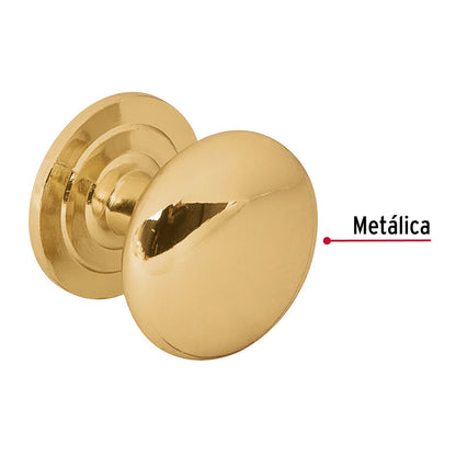 Perilla metálica estilo 'Arco', latón brillante, Hermex PER-022 43810 MM00