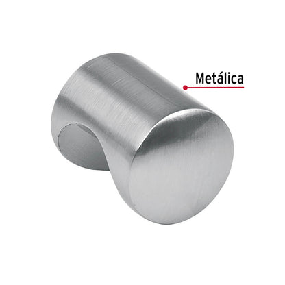 Perilla metálica estilo 'Cilindro', níquel satinado, Hermex PER-031 43807 MM00