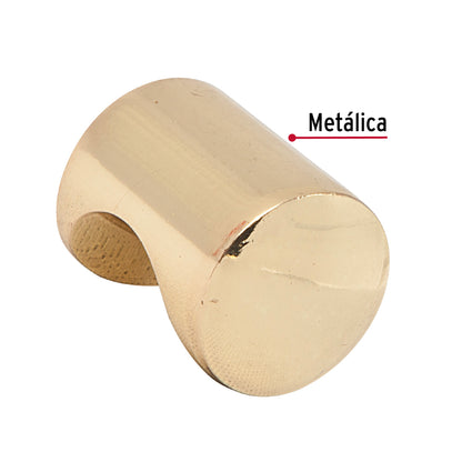 Perilla metálica estilo 'Cilindro', latón brillante, Hermex PER-032 43808 MM00