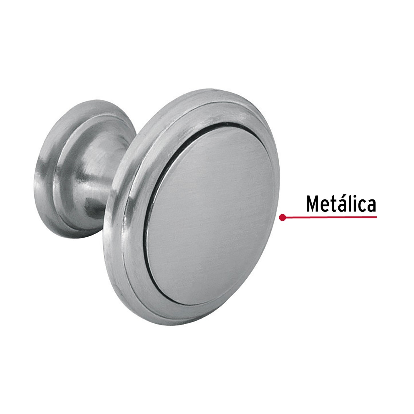 Perilla metálica estilo 'Moderno', níquel satinado, Hermex PER-071 43811 MM00