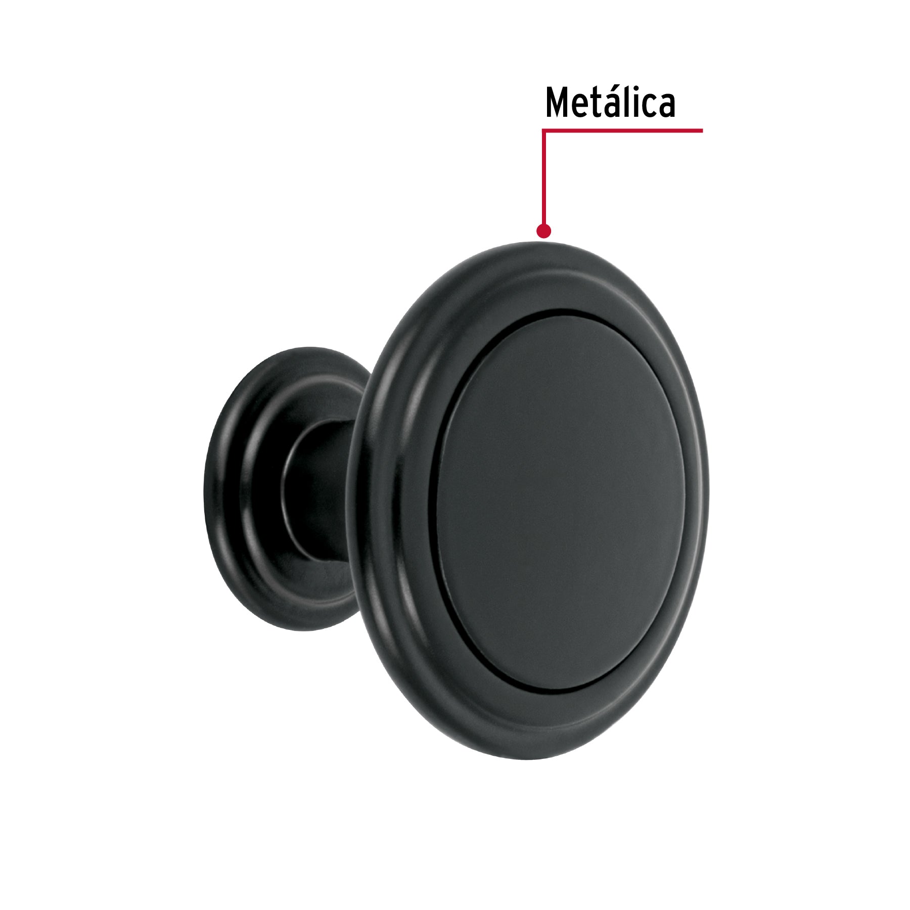 Perilla estilo 'Moderno' acabado negro, Hermex PER-076 45652 MM00