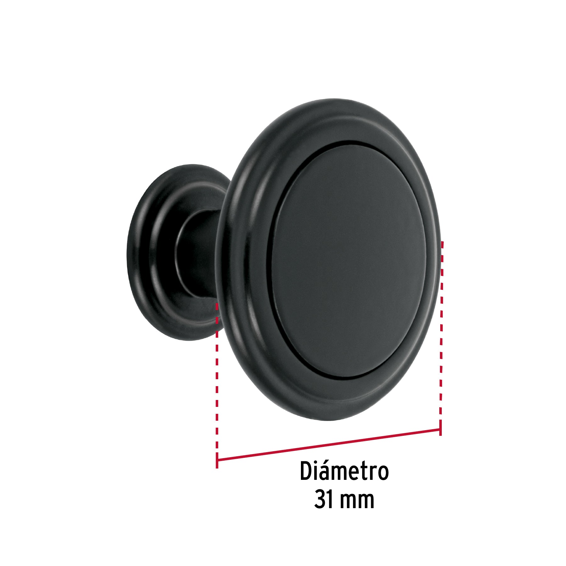 Perilla estilo 'Moderno' acabado negro, Hermex PER-076 45652 MM00