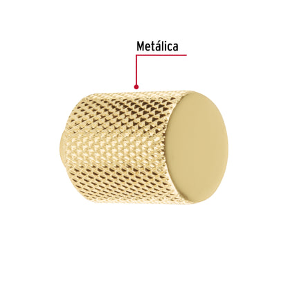 Perilla metálica estilo 'Cádiz', latón brillante, Hermex PER-162 45826 MM00