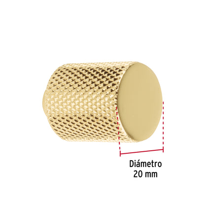 Perilla metálica estilo 'Cádiz', latón brillante, Hermex PER-162 45826 MM00