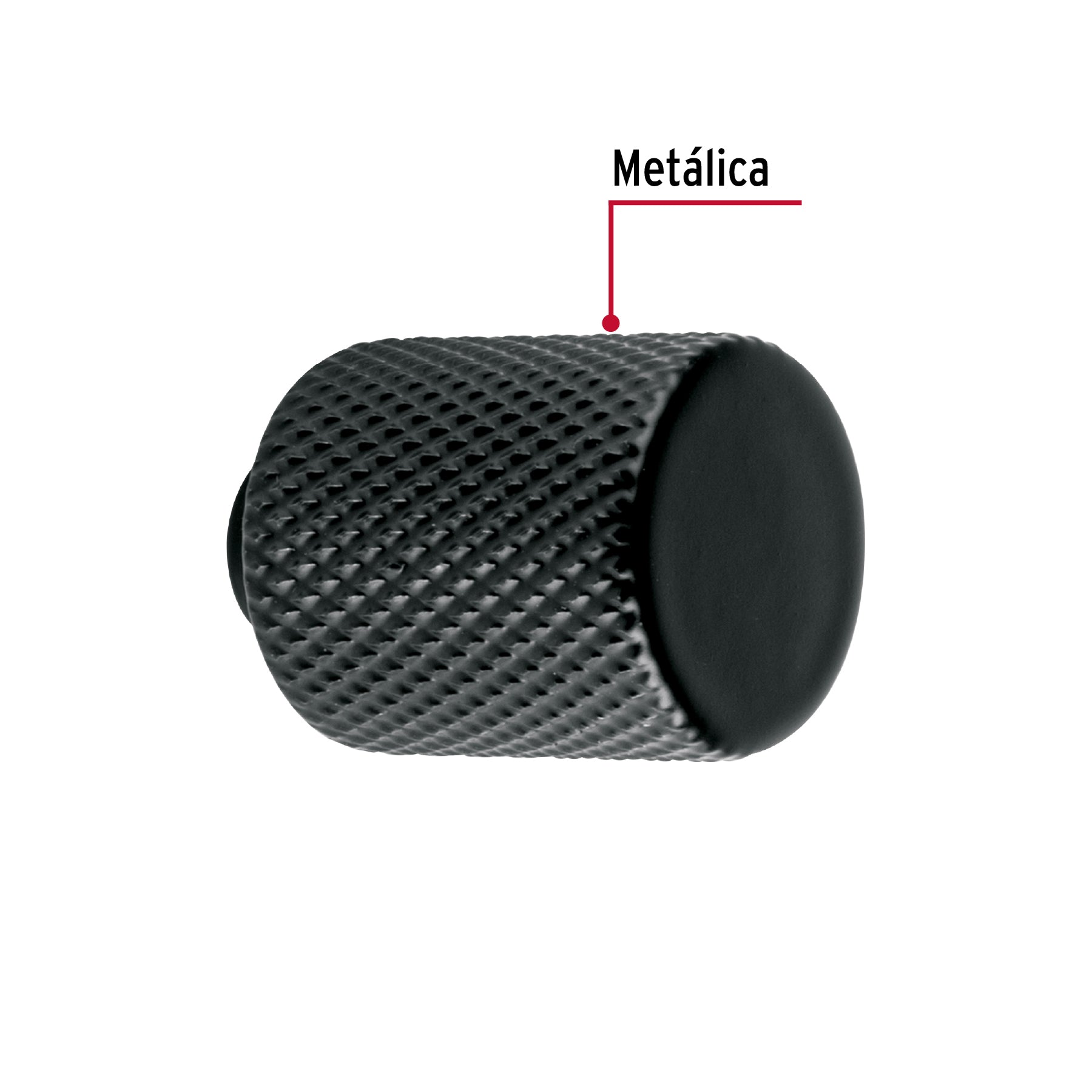 Perilla metálica estilo 'Cádiz', negro, Hermex PER-166 45824 MM00