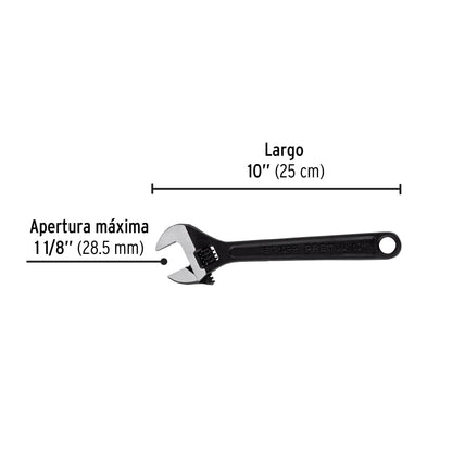 Llave ajustable (perico) 10' pavonada, Pretul PET-10PP 21824 MM0