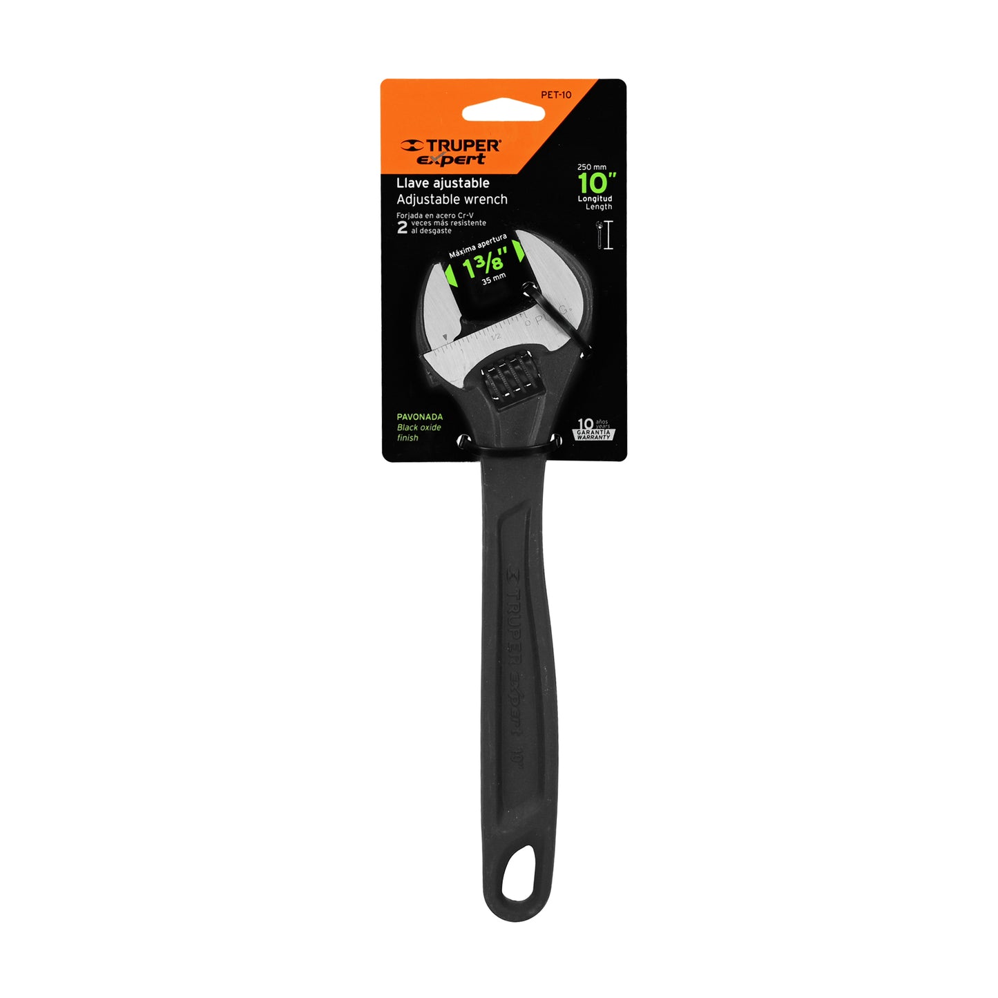 Llave ajustable (perico) 10' profesional pavonada, Expert PET-10 15502 MM00