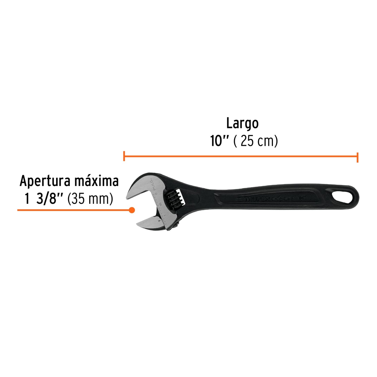 Llave ajustable (perico) 10' profesional pavonada, Expert PET-10 15502 MM00