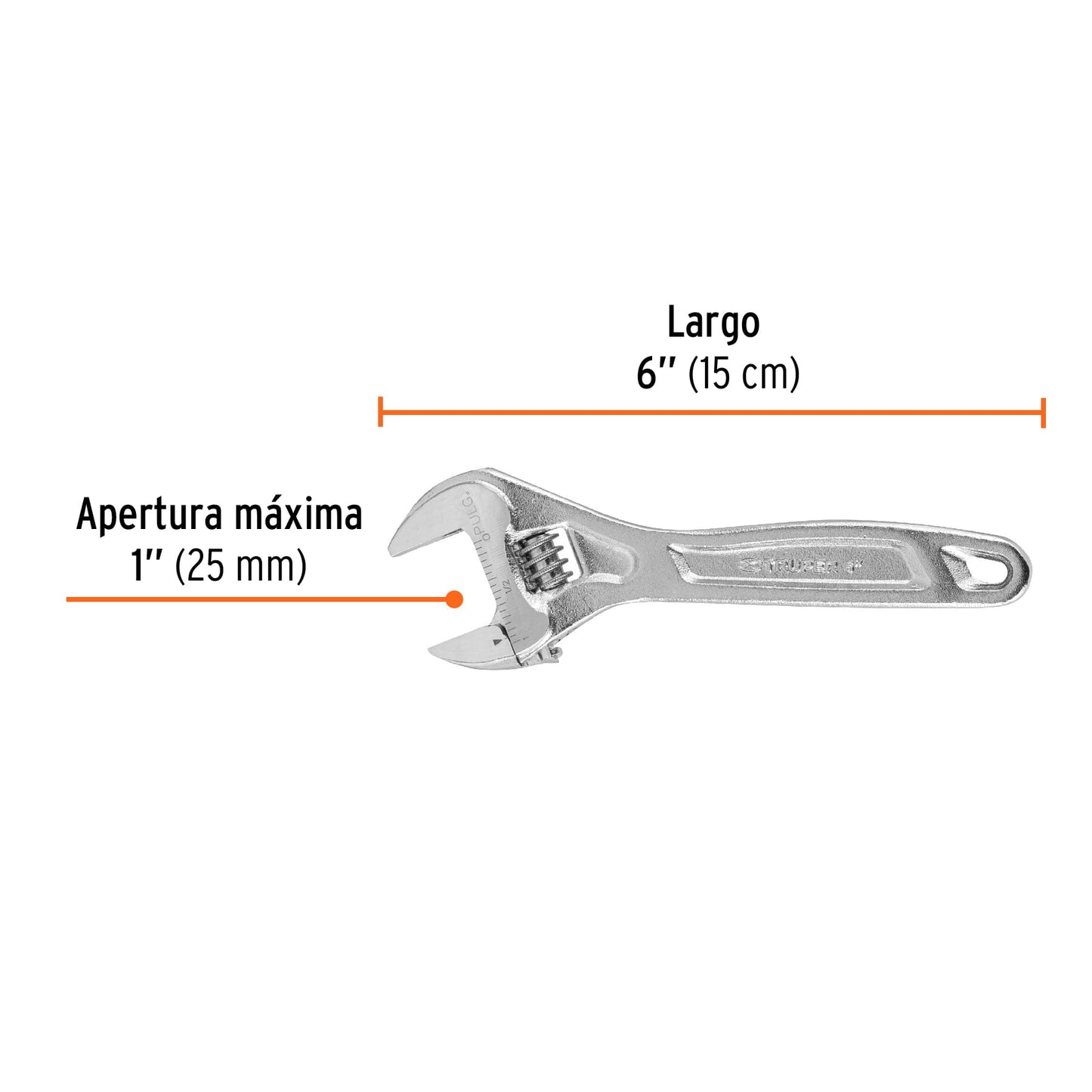 Llave ajustable (perico) 6' profesional cromada, Expert PET-6C 15505 MM00