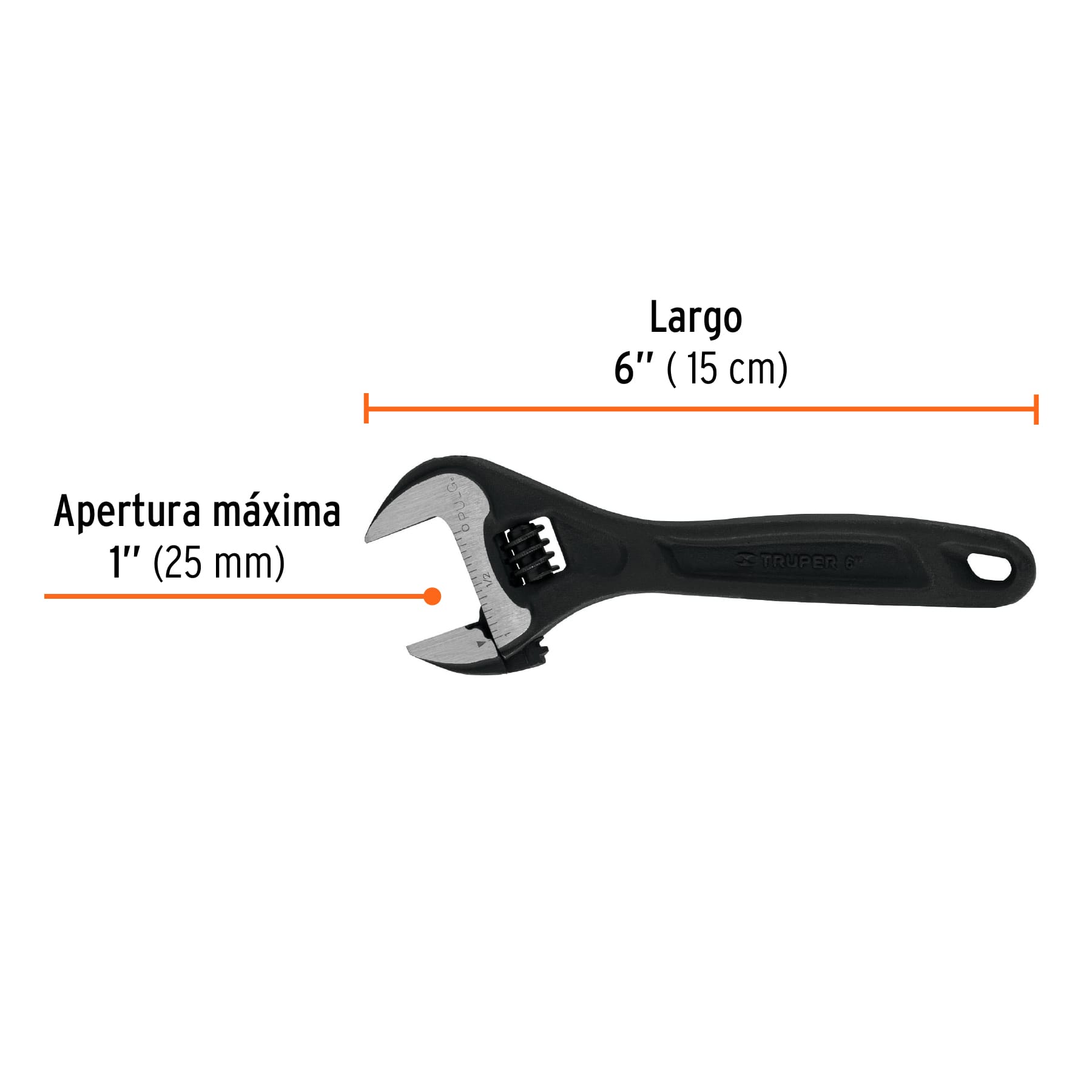 Llave ajustable (perico) 6' profesional pavonada, Expert PET-6 15500 MM00