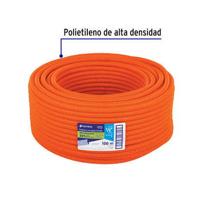 Metro de poliducto 1/2' corrugado flex. reforz. s/guía, 100m PF-1/2R 40738 MM00