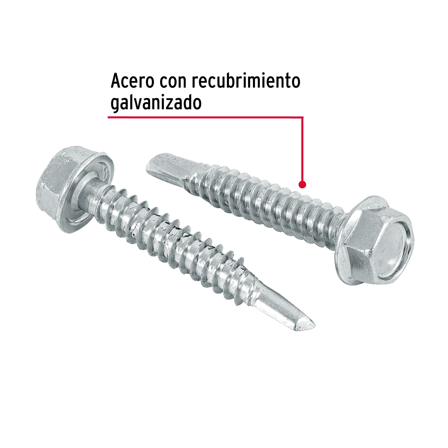 Bolsa con 50 pijas 1-1/2' cabeza hexagonal, punta de broca PIBR-1-1/2 44403 MM00