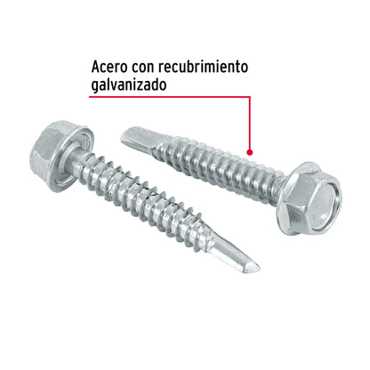 Bolsa con 50 pijas 1-1/2' cabeza hexagonal, punta de broca PIBR-1-1/2 44403 MM00