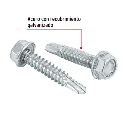 Bolsa con 50 pijas 1-1/4' cabeza hexagonal, punta de broca PIBR-1-1/4 44402 MM00