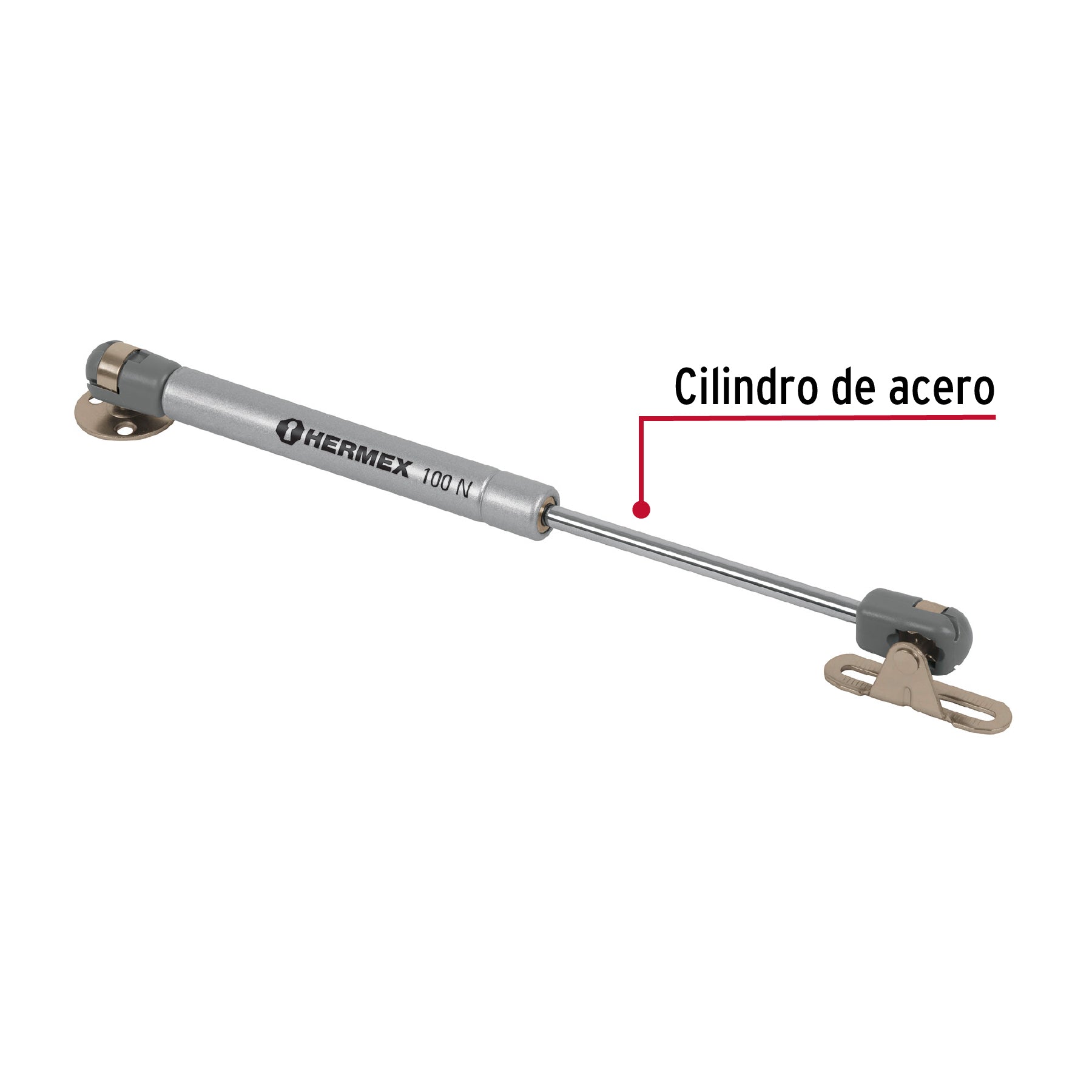 Pistón a gas con capacidad de 100 N / 10 kg, Hermex PIGA-100 42003 MM0