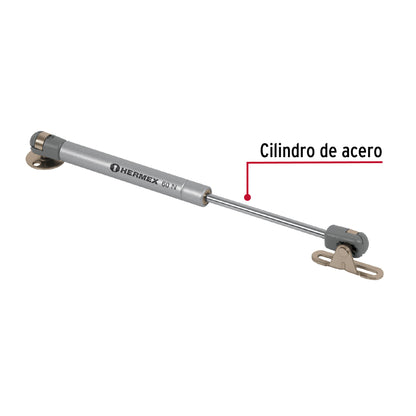 Pistón a gas con capacidad de 60 N / 6 kg, Hermex PIGA-60 42002 MM0