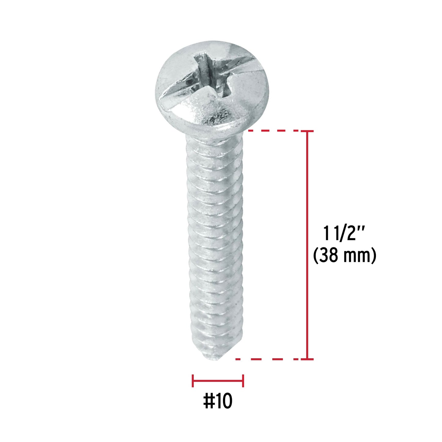 Blíster con 8 pijas para lámina, #10 x 1-1/2', Fiero PILA-10X1-1/2A 40731 MM00