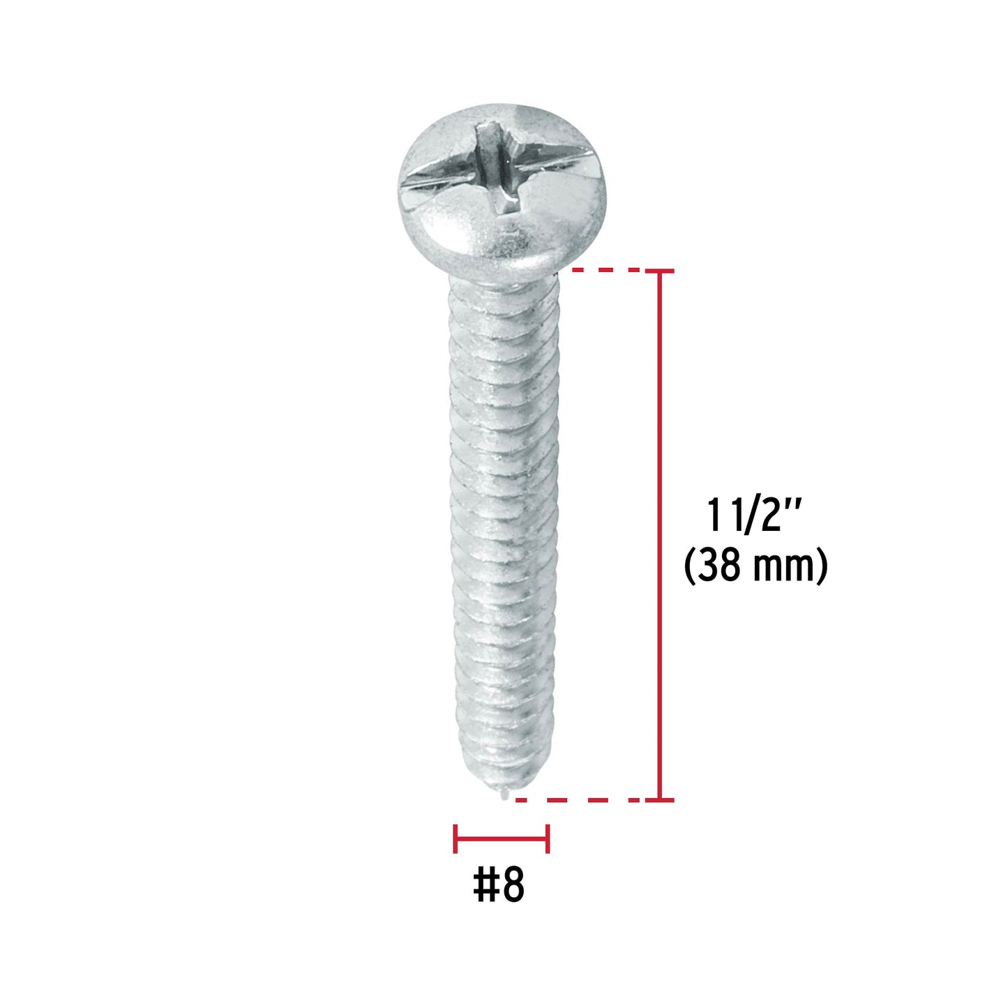 Blíster con 10 pijas para lámina, #8 x 1-1/2', Fiero PILA-8X1-1/2A 40730 MM00