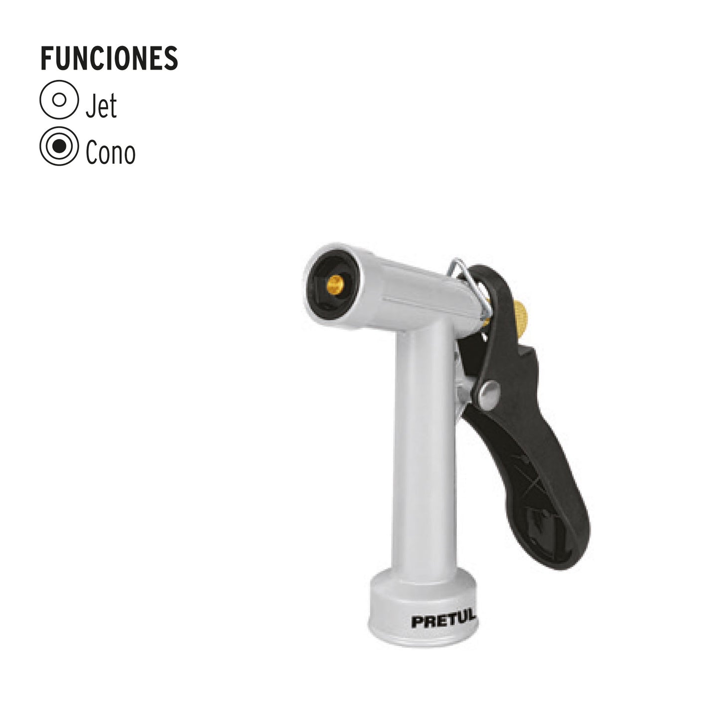 Pistola para riego de 4' de 2 funciones metálica, Pretul PIM-4 22750 MM00