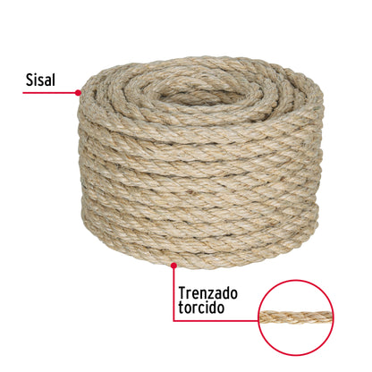 Piola de Sisal de 10 mm x 15 m natural, Fiero PIO-1015S 45659 MM00