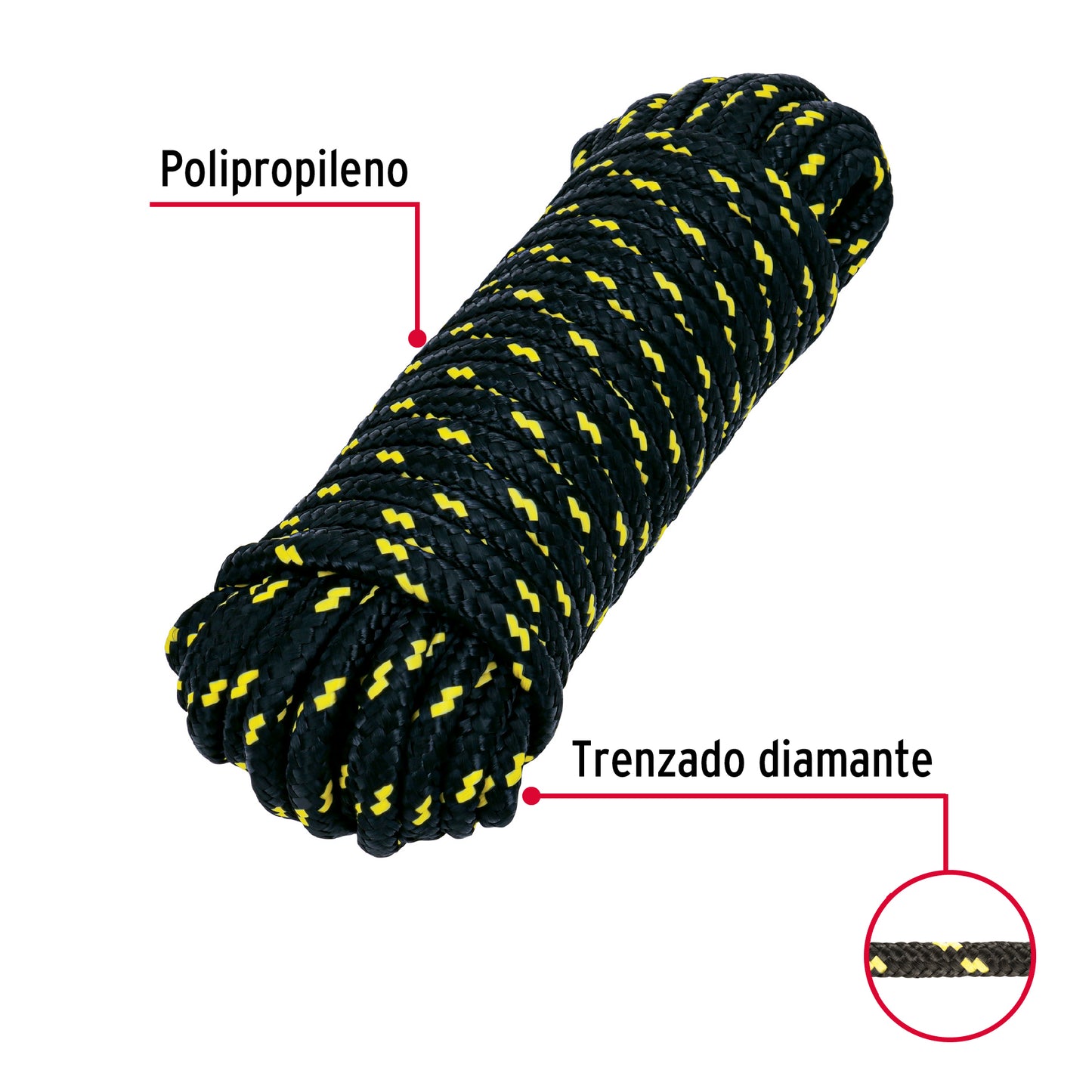 Piola de Polipropileno trenzada, multicolor, 10mm x 15m PIO-1015 47811 MM0