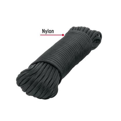 Piola de Nylon Paracord de 4mm x 15 m, negro, Fiero PIO-415NN 49703 MM00