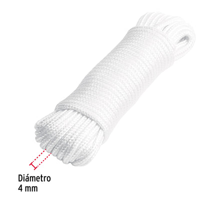 Piola de poliéster diamante de 4 mm x 15 m blanca, Fiero PIO-415P 48392 MM0