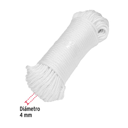 Piola de poliéster diamante de 4 mm x 30 m blanca, Fiero PIO-430P 48395 MM0