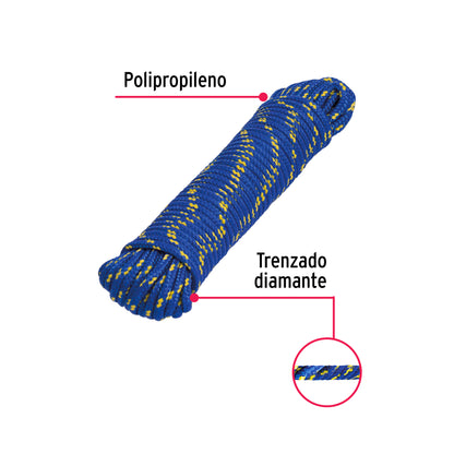 Piola de Polipropileno trenzada, multicolor, 5mm x 15m PIO-515 47808 MM0