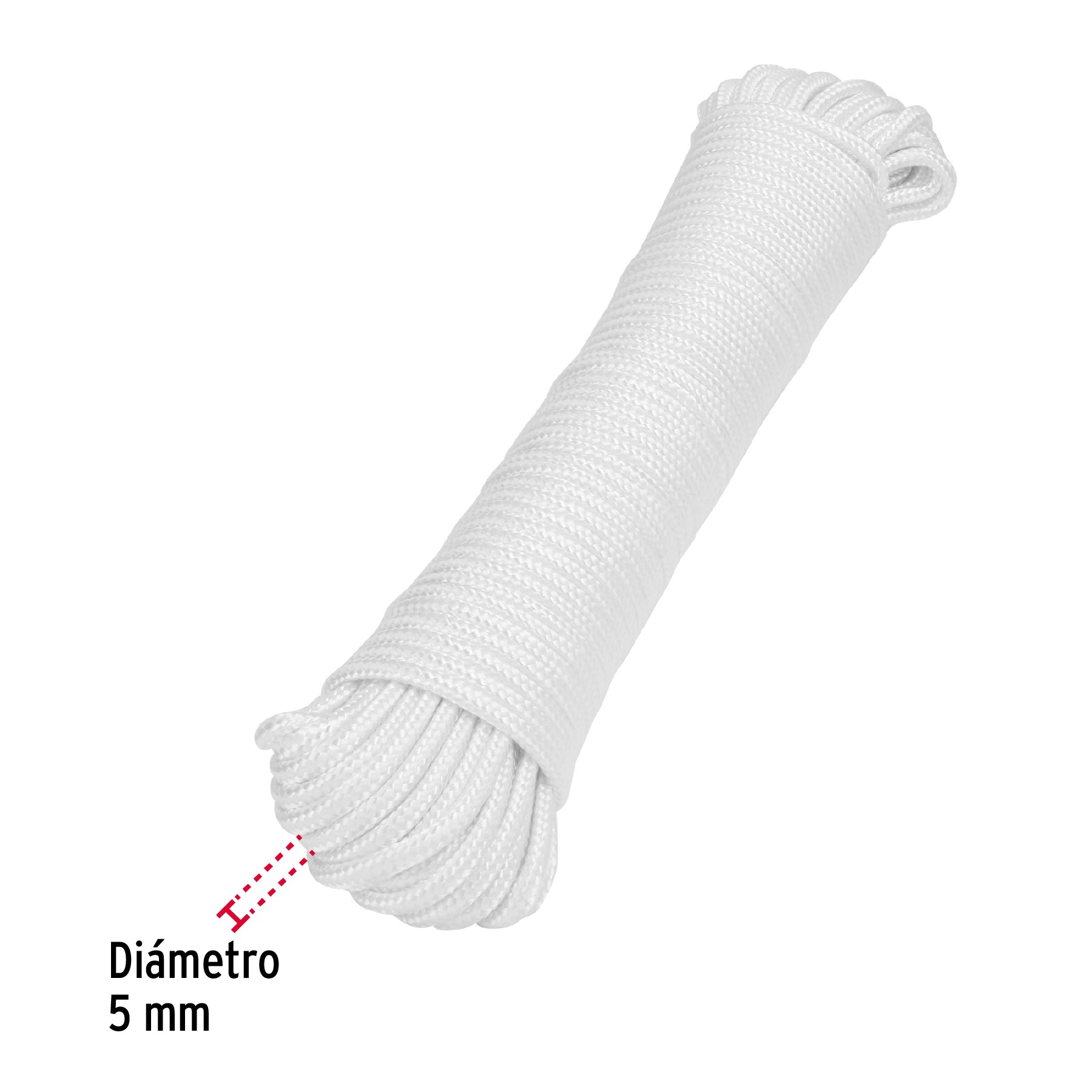 Piola de poliéster diamante de 5 mm x 30 m blanca, Fiero PIO-530P 48396 MM0