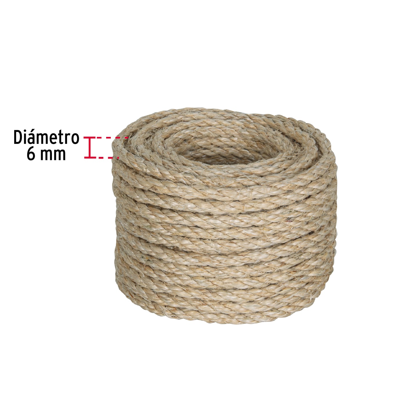 Piola de Sisal de 6 mm x 15 m natural, Fiero PIO-615S 45655 MM00